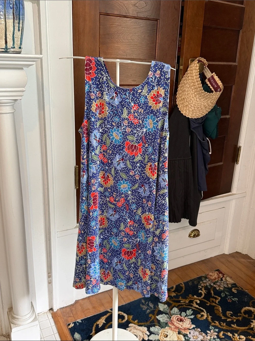 LOFT Blue Floral Sleeveless Dress with Back Cutout-‎ worn about 5x-99 retail